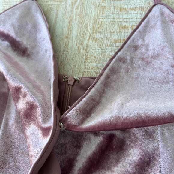 Chelsea28 Dusty Rose Crushed Velvet Sleeveless Midi Dress Straps NWT Medium - Picture 6 of 10